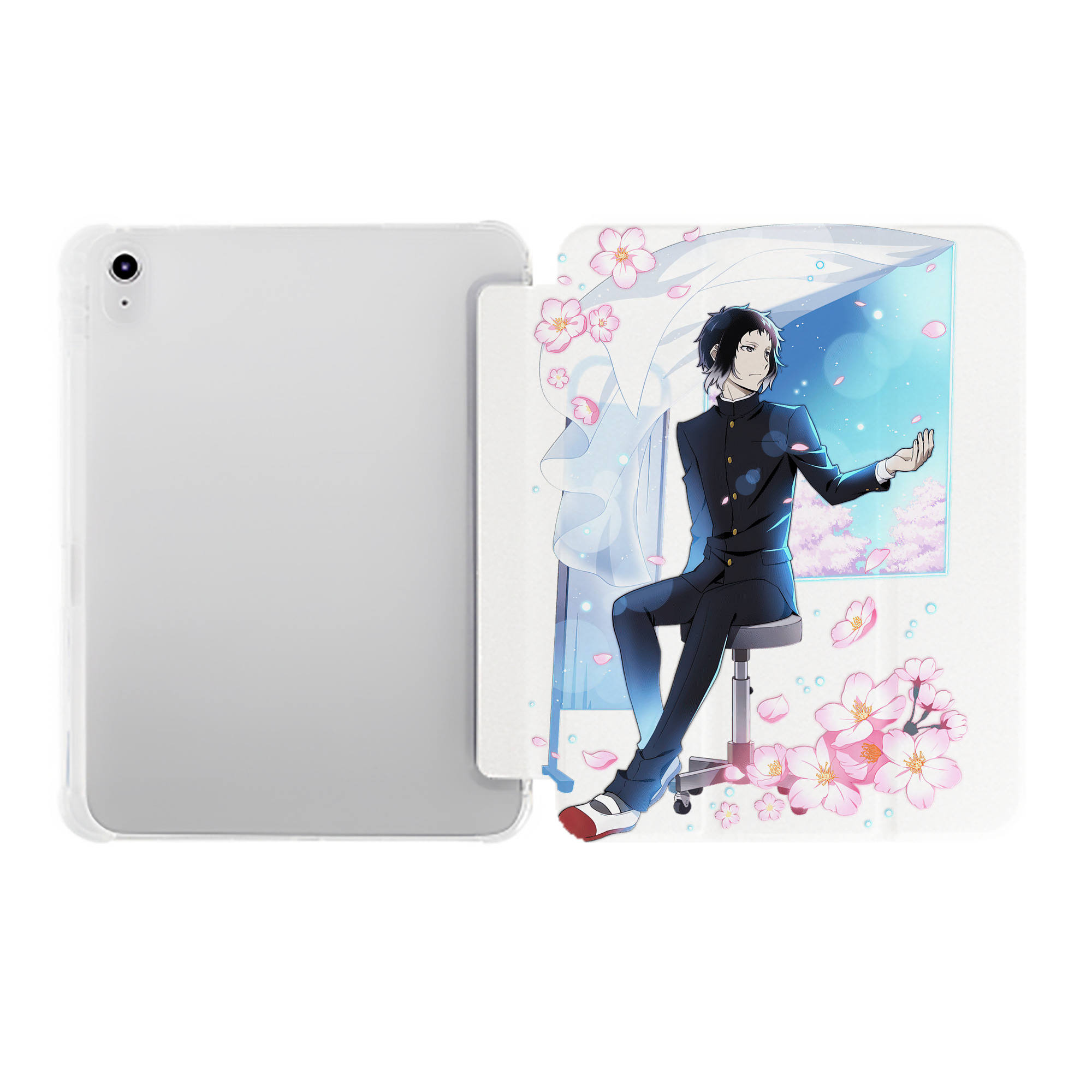 （画像用） 文豪ストレイドッグス Bungo Stray Dogs IPad ケース ペン収納付き 三つ折りスタンド PUレザー×シリコン 対応機種9.5/10.5/10.9インチ
